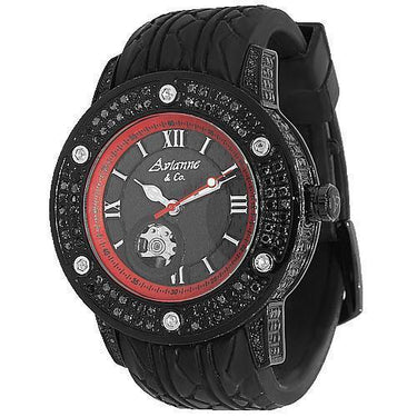 Avianne&Co Mens Steel Tourbillon PVD Plated Diamond Watch